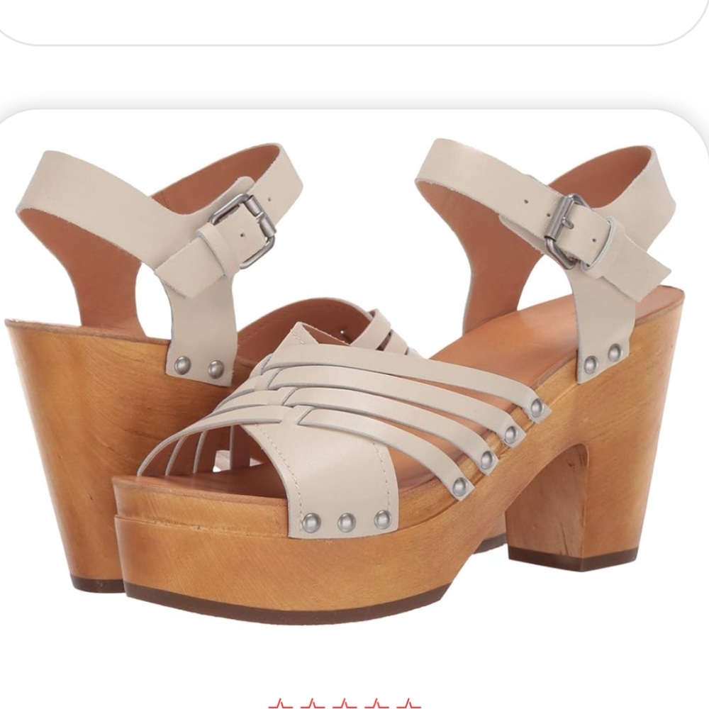 NWOT Frye & Co Women's Leather Strappy Cream Sandals Sz 7 1/2